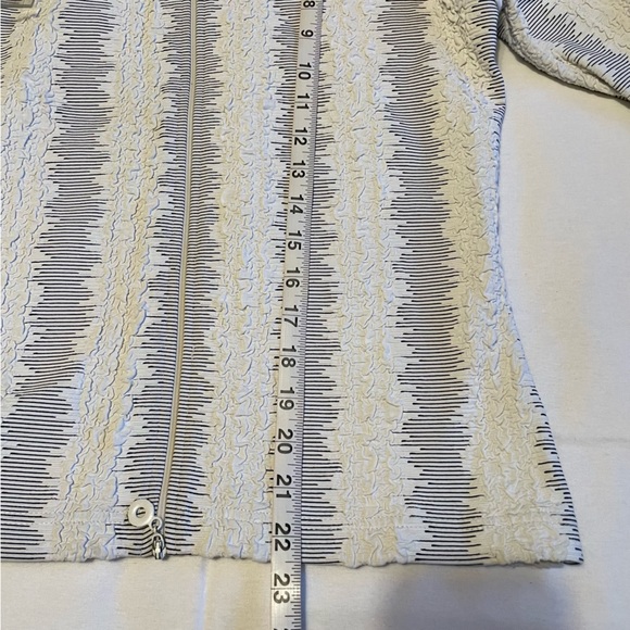 Joseph Ribkoff Full Zip Blazer Jacket Black and White 3/4 Sleeve Size 10 - Picture 13 of 15